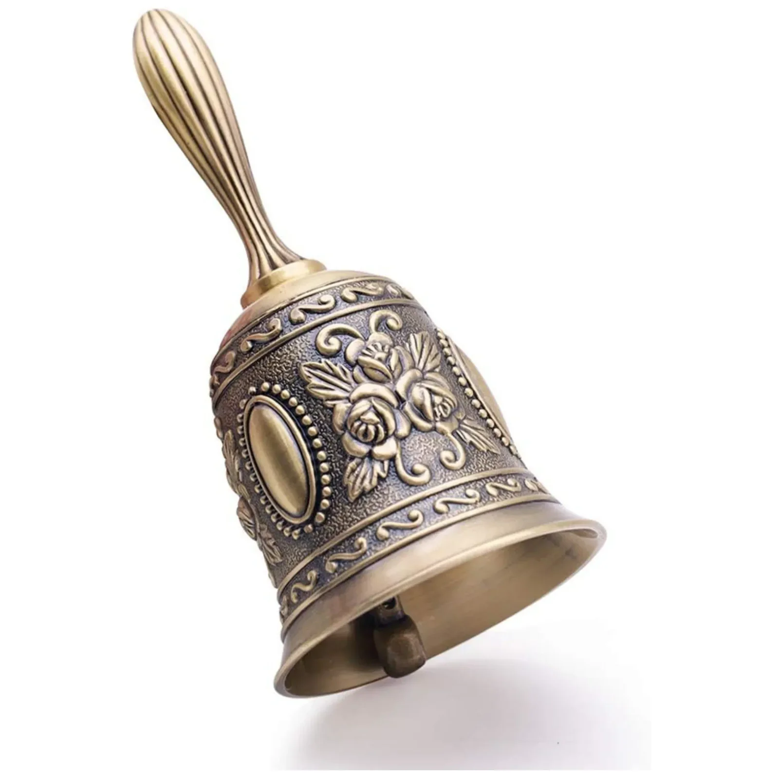 Retro Bronze Metal Handheld Hand Bell Vintage Style