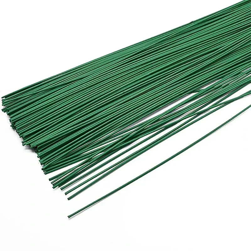 Trendbay Green Floral Wire Stems 40cm 2mm for Flower Arrangements