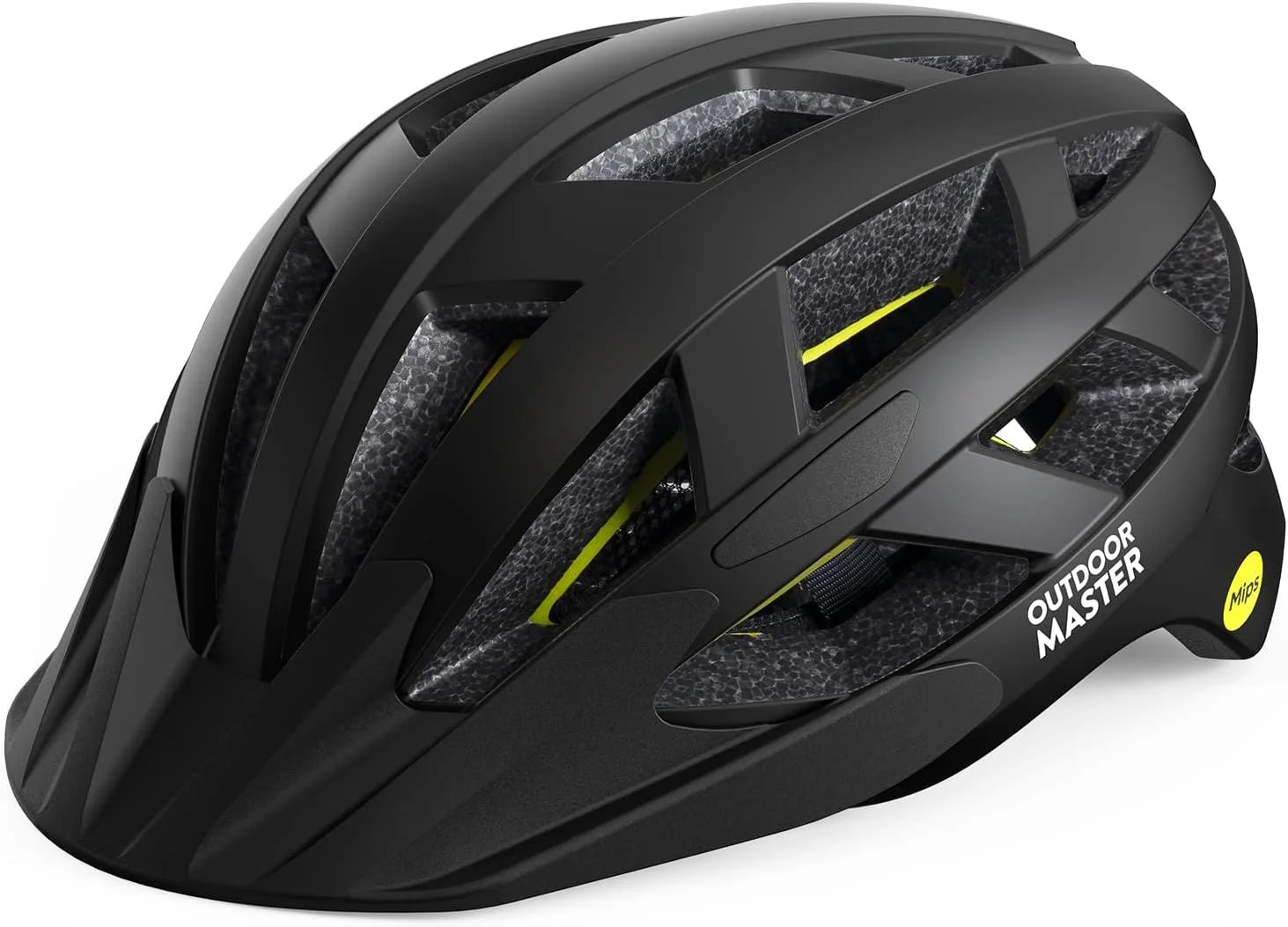 OutdoorMaster Bike Helmet Adult Men Women MIPS Certified Bicycle Helmet with Two Removable Liners & Ventilation Cycling Helmet for Mountain&Motorway-Carbon Black,Medium