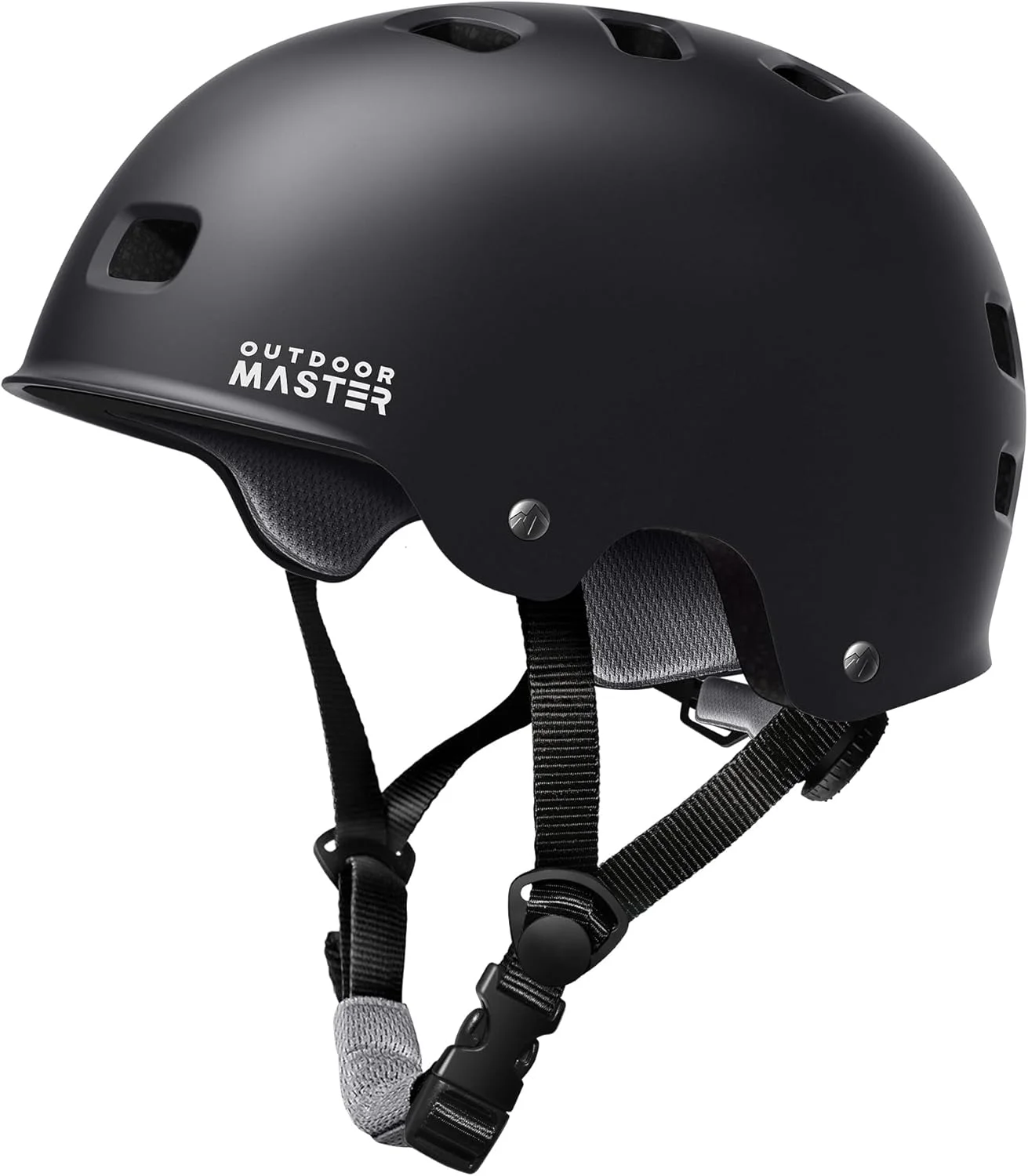 OutdoorMaster Skateboard Cycling Helmet - Two Removable Liners Ventilation Multi-Sport Scooter Roller Skate Inline Skating Rollerblading for Adults-Black-Large