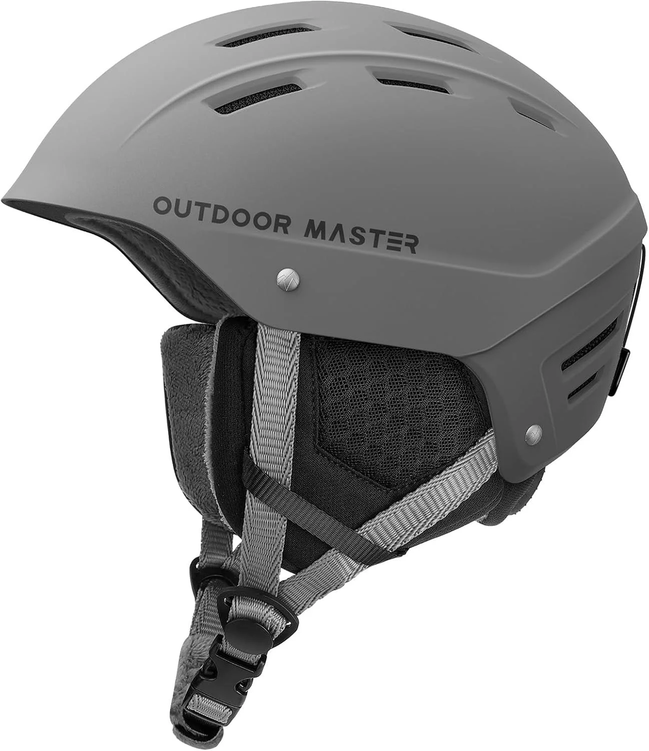  OutdoorMaster Kelvin II Ski Snow Sport Helmet | Adjustable Dial Fit Snowboard Helmet for Men Women & Youth,ASTM Certified,14 Vents-Matte Gray-M