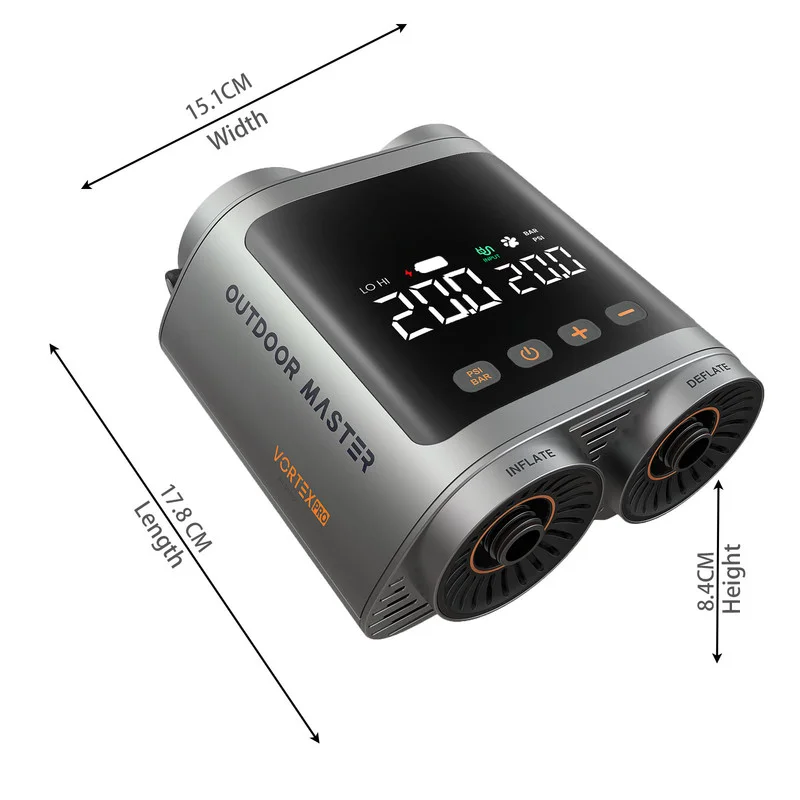 OutdoorMaster Vortex Pro 57.7Wh Rechargeable Paddle Board Pump Portable, Electric SUP Pump Battery for 3 SUPs Inflation & Deflation, Max 20PSI 12V/15. thumbnail 2