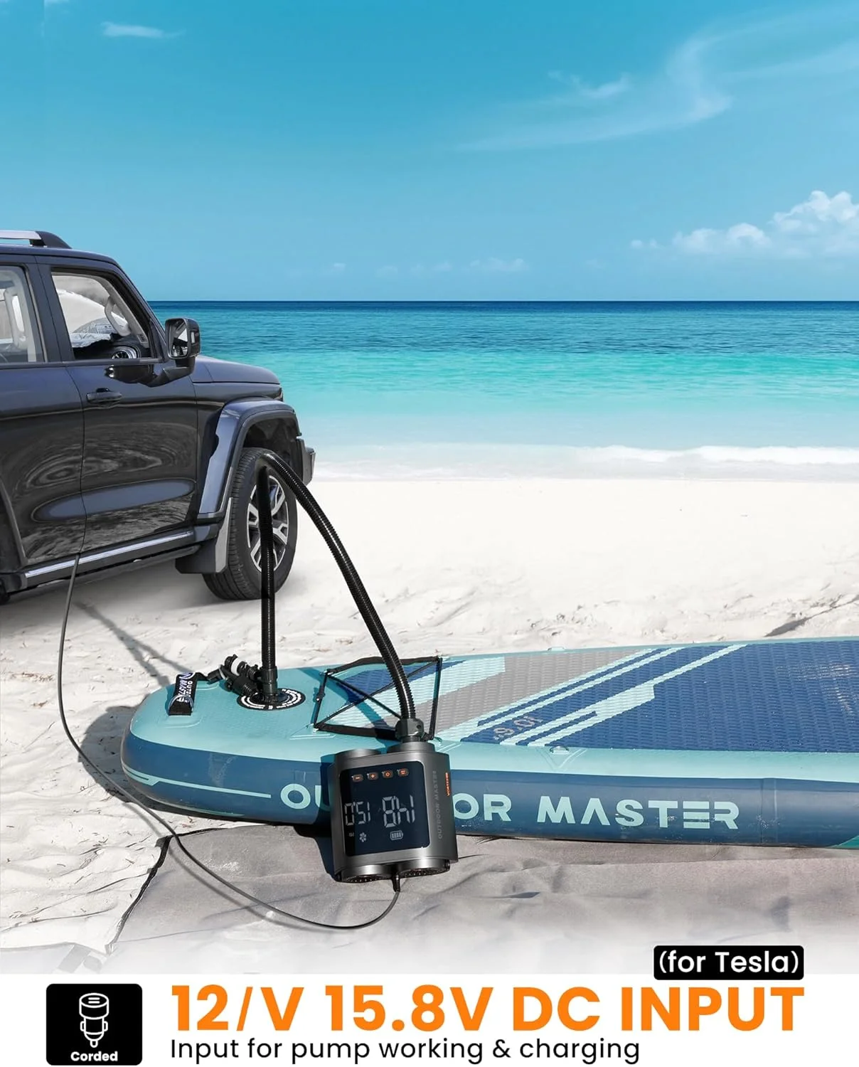 OutdoorMaster Vortex Pro 57.7Wh Rechargeable Paddle Board Pump Portable, Electric SUP Pump Battery for 3 SUPs Inflation & Deflation, Max 20PSI 12V/15. thumbnail 6