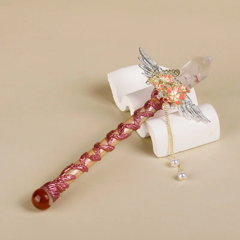 Handmade Crystal Wand, Raw Gemstone Scepter, Natural Magic Wand White Crystal