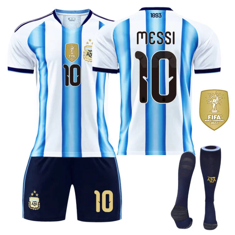 2026 FIFA World Cup Argentina Home Jersey #10 Messi #9 Alvarez #22 Martinez #20 Enzo Football Shirt Fan Edition Children/Adult Sizes 16-XXL(Messi + SizeXL)