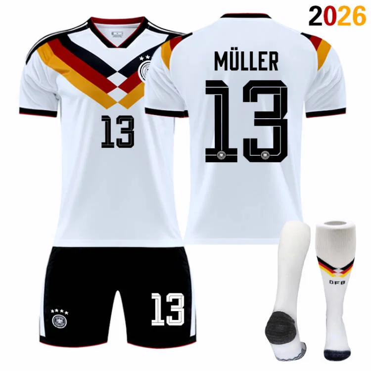 2026 FIFA World Cup Germany Home Football Jersey #Manuel Neuer #Joshua Kimmich, #Kai Havertz, #Toni Kroos, #Jamal Musiala, #Nick Woltemade, #Thomas Müller, #Florian Wirtz, #Leroy Sané Fan Version Football Jersey Children/Adult Sizes Breathable Fabric(Thom