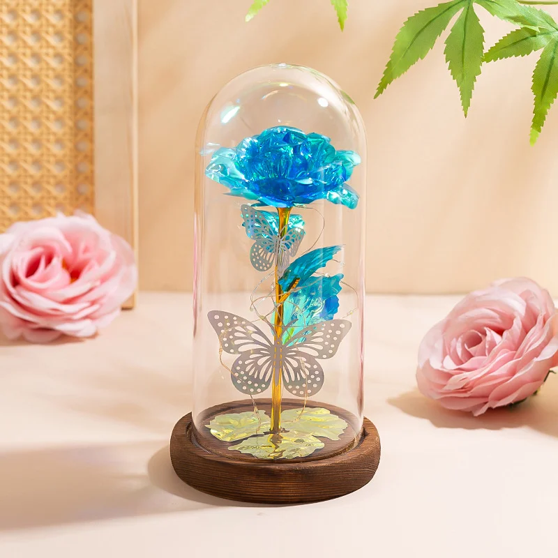 Blue & Silver Butterfly Lantern - Enchanted LED Decorative Light