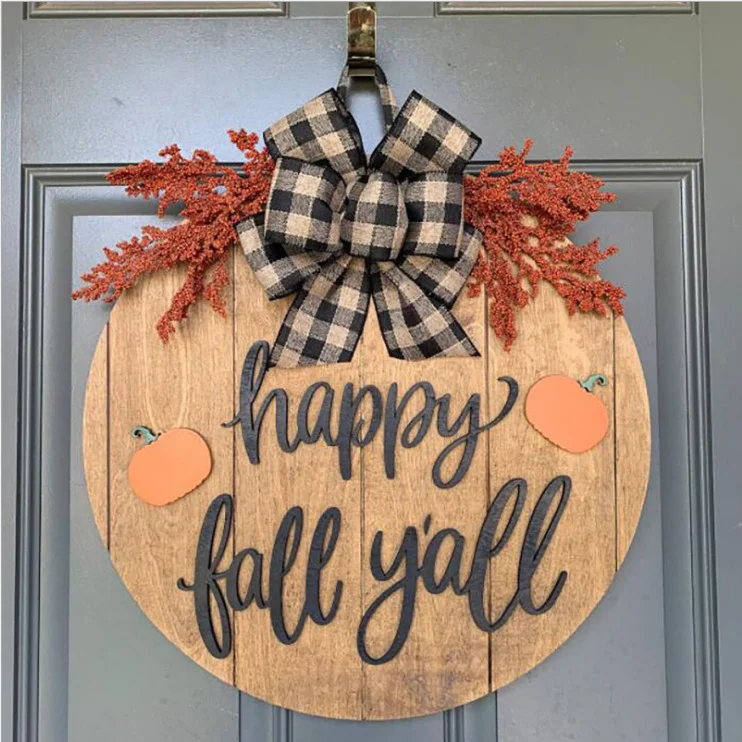 Pumpkin Hanging Tag - "Happy" Themed Decorative Pendant