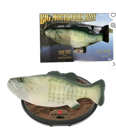 Singing Fish Decoration - Green with Square Base