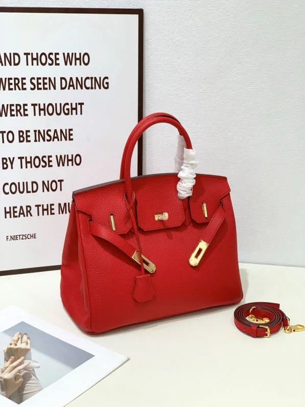2025- Euro-american Elegant Crocodile Leather Handbag Bag - Birkin 35,red ,palladium Hardware