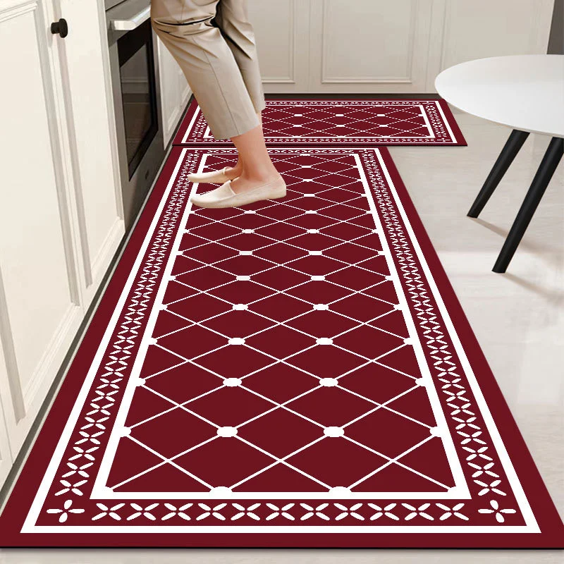 Kitchen Rug 2-Piece Set - Non-Slip, Water-Absorbent & Oil-Resistant Floor Mats