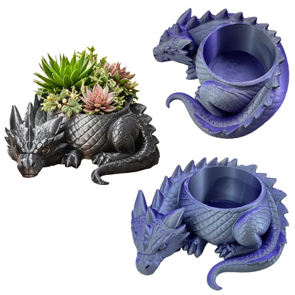 Sleeping Dragon Bowl, Fantasy Home Decor 3D Printed,Sleeping Dragon Flowerpot,Dragon Lover Gifts