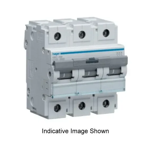 Hager Miniature Circuit Breaker C Curve 80Amp 15 kA 3Pole 4.5Module 81mm DIN Rail Mount | HMC380T