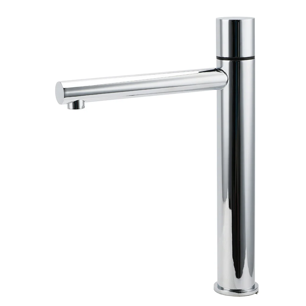 WELS 6L/min Tall Basin Mixer Vanity Sink Bubble Faucet Tap Laundry Chrome Round