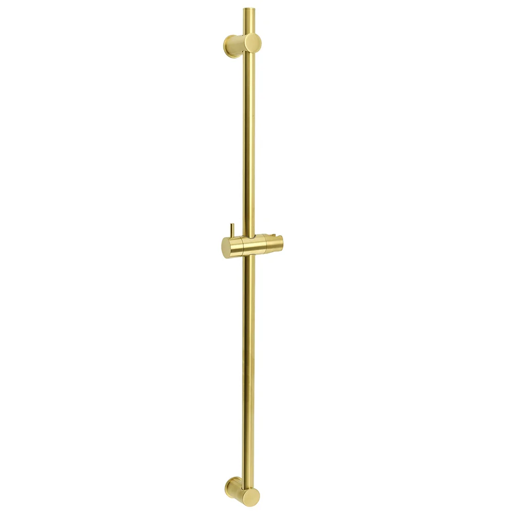 Brushed Gold Brass 850mm Long Sliding Rail Bar Swivel Handheld Shower Holder Kit