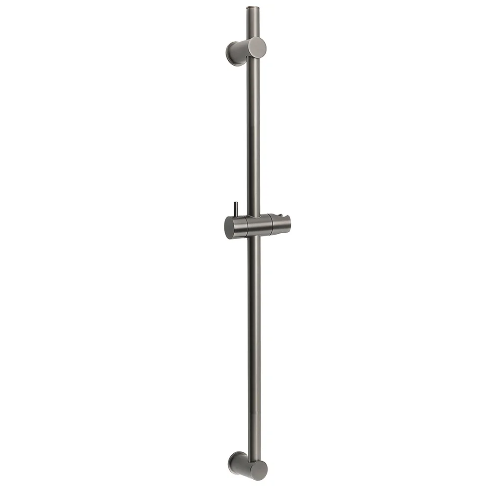 Gun Metal Grey Brass 850mm Long Sliding Rail Bar Swivel Handheld Shower Holder Bracket