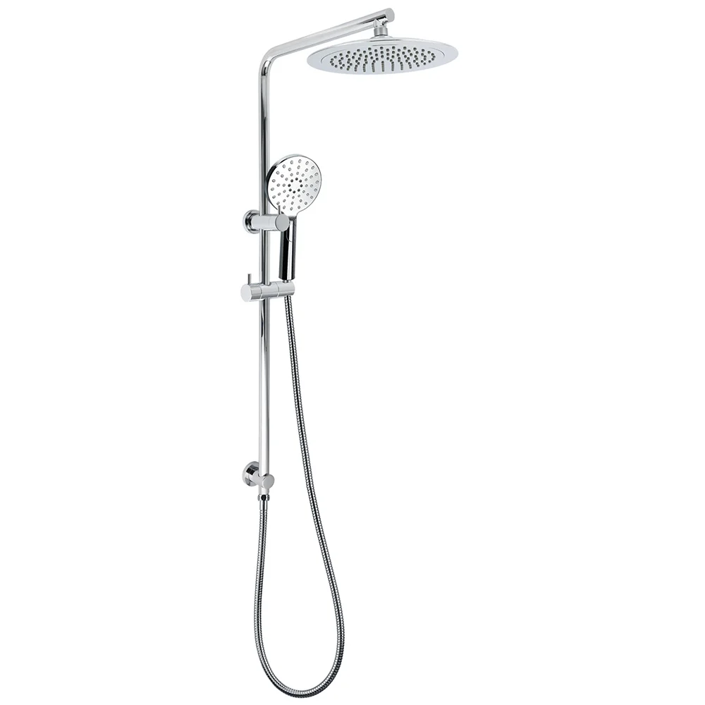 WELS Chrome 9" Rain Shower Head 3 Modes Handheld Rose Slide Rail Set Diverter