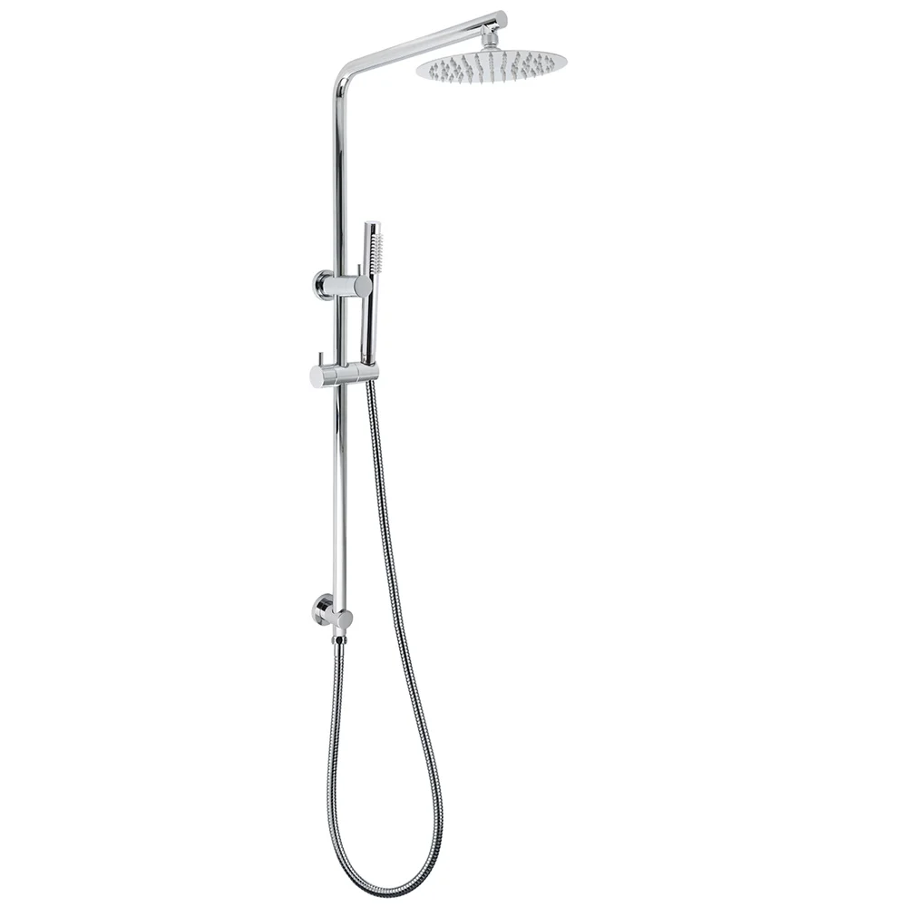 Bathroom Round 8" Rain Shower Head Single Mode Brass Handheld Spray Rail Arm Set