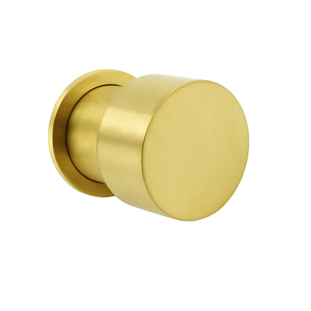 Brushed Gold Round Knob Turn Shower Hot Cold Mixer Tap Valve Ceramic Cartridge