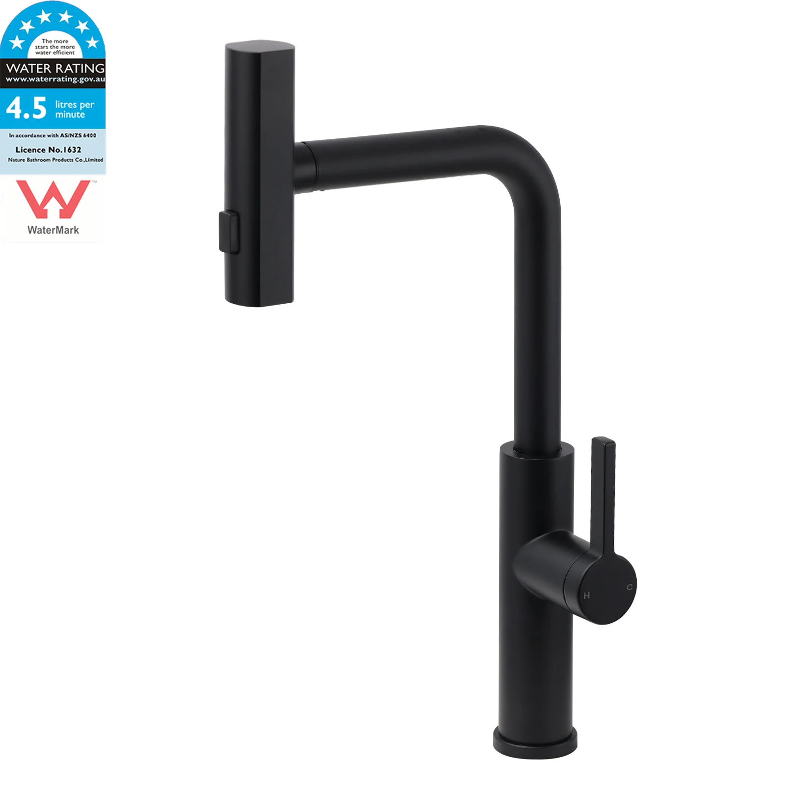 WELS Matte Black 3-Mode Spray Pull Out Kitchen Mixer Sink Laundry Faucet Tapware