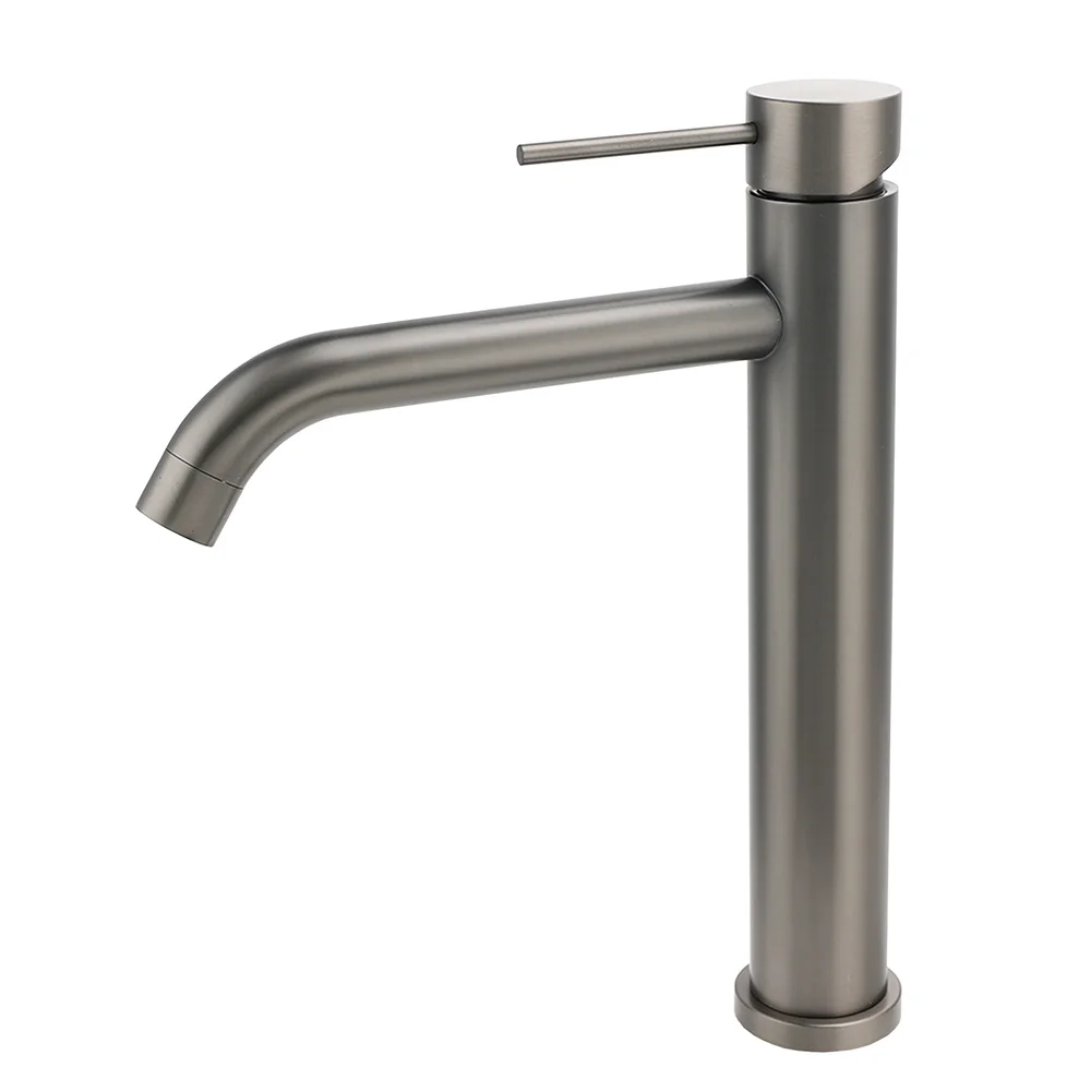 WELS Gunmtal Grey Tall Kitchen Laundry Basin Mixer Vanity Sink Faucet Tap Valve