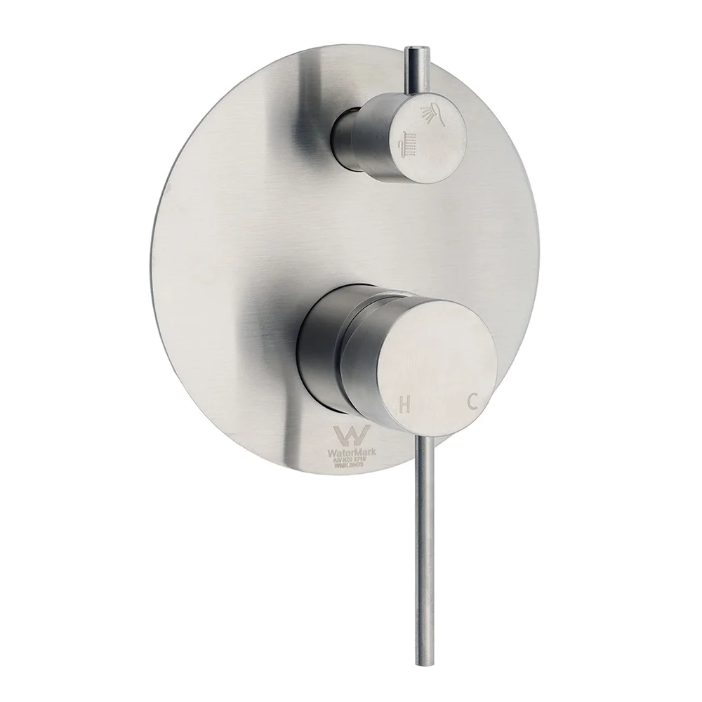 AU Round Stainless Steel Shower Mixer Diverter Brushed Nickel For Bathroom Sets