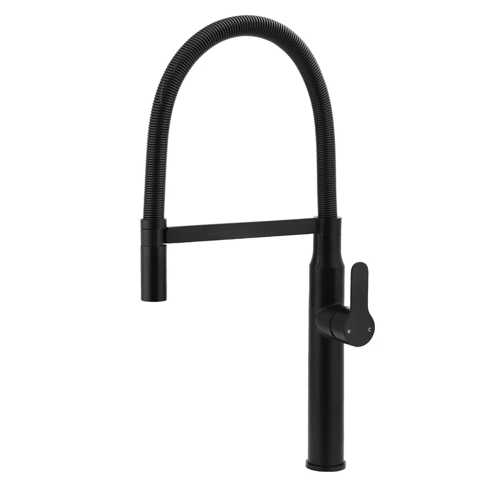 Matt Black Kitchen Sink Basin Mixer 360º Swivel Faucet Tap Pull Out Spout WELS