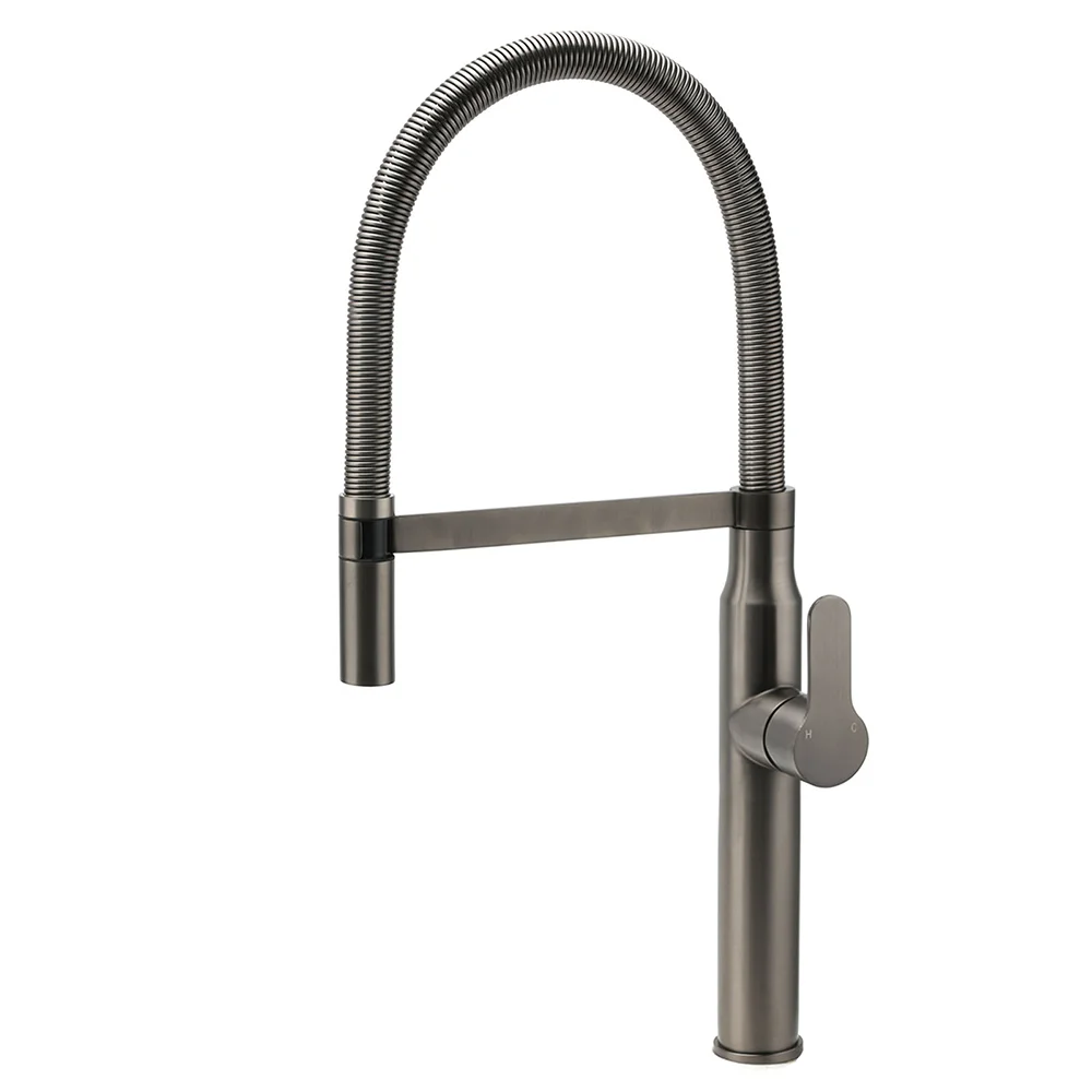 WELS Gun Metal Stainless Steel Pull Out Swivel Kitchen Mixer Sink Tap Spout Faucet