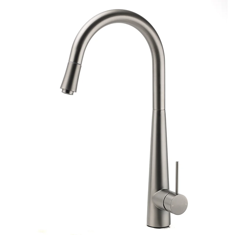 WELS Gun Metal Grey Pull Out Kitchen Sink Tap Basin Mixer Faucet Flexible Spout