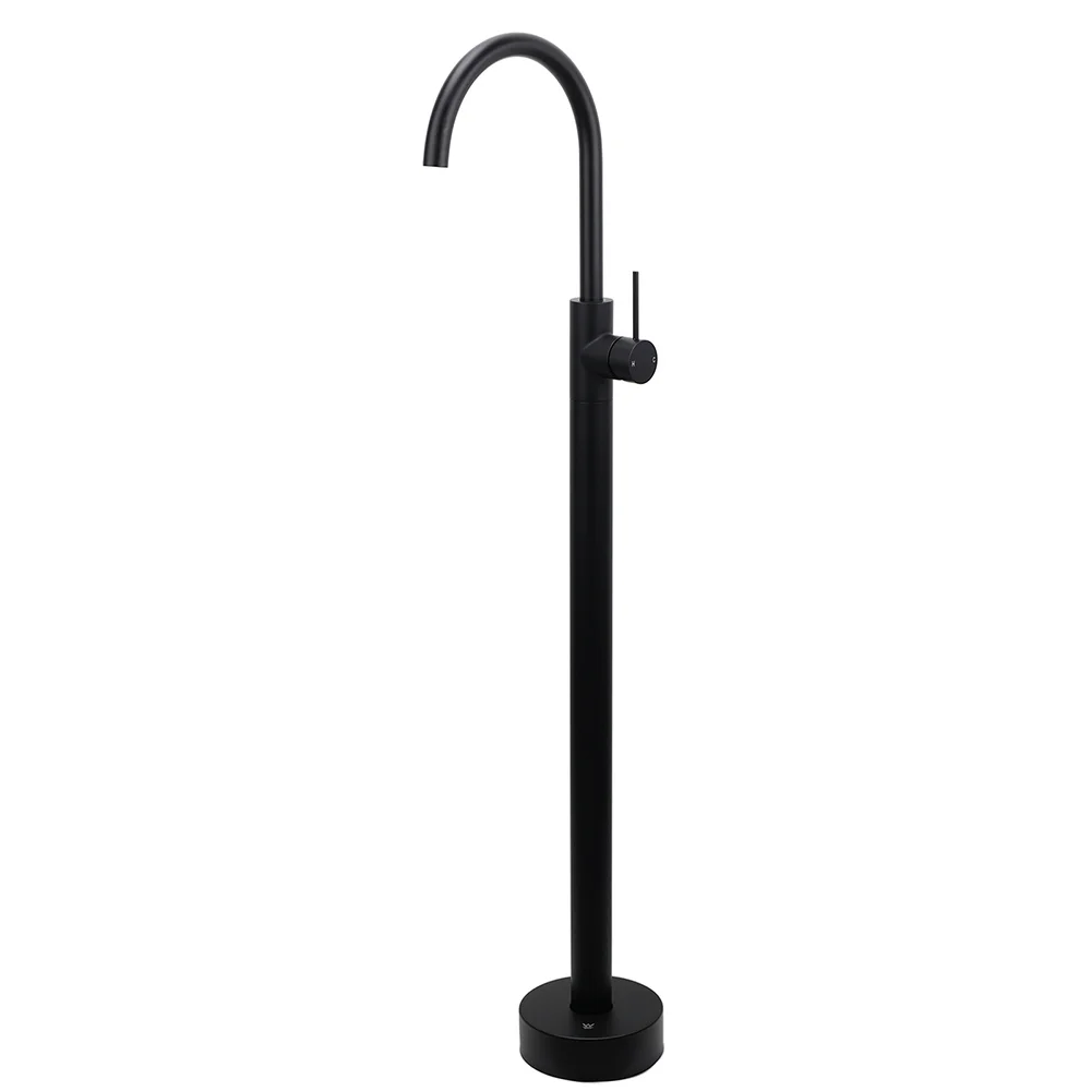 Matt Black Indoor Bathtub Filler Free Standing Mixer Faucet Tap Spout Watermark