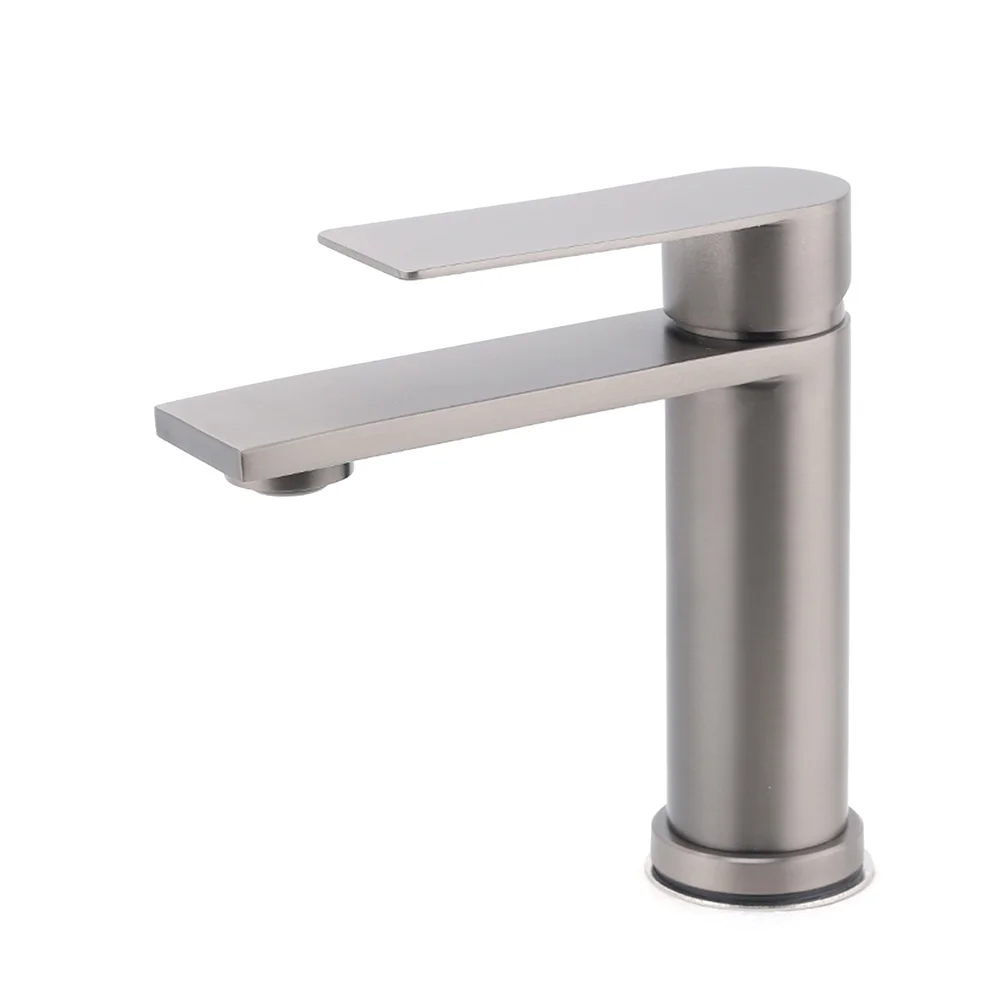 Gun Metal Grey Bathroom Basin Mixer Vanity Sink Square Faucet Spout Laundry Tap