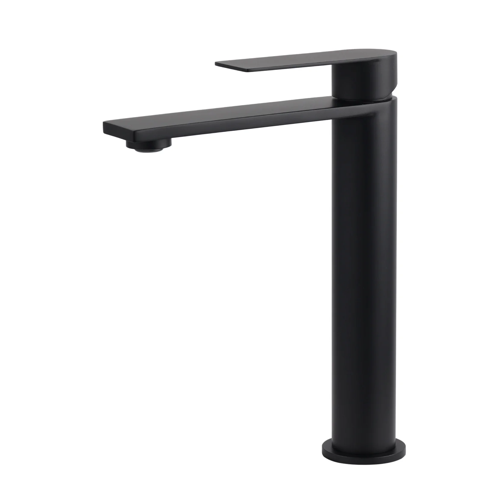 WELS Matt Black Square Tall Flat Lever Handle Basin Mixer Vanity Sink Faucet Spout