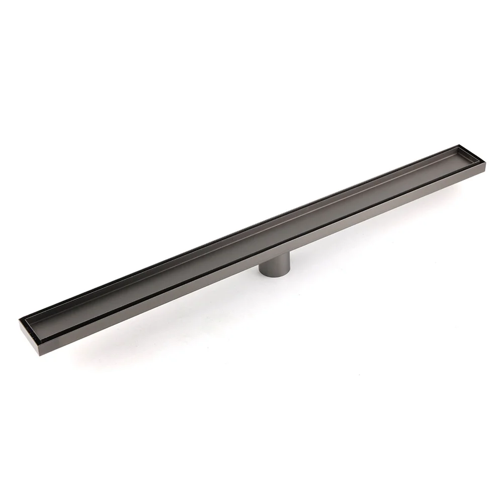 Gun Metal 304 SUS 900mm Tile Insert Linear Shower Grate Floor Drain 50mm Waste