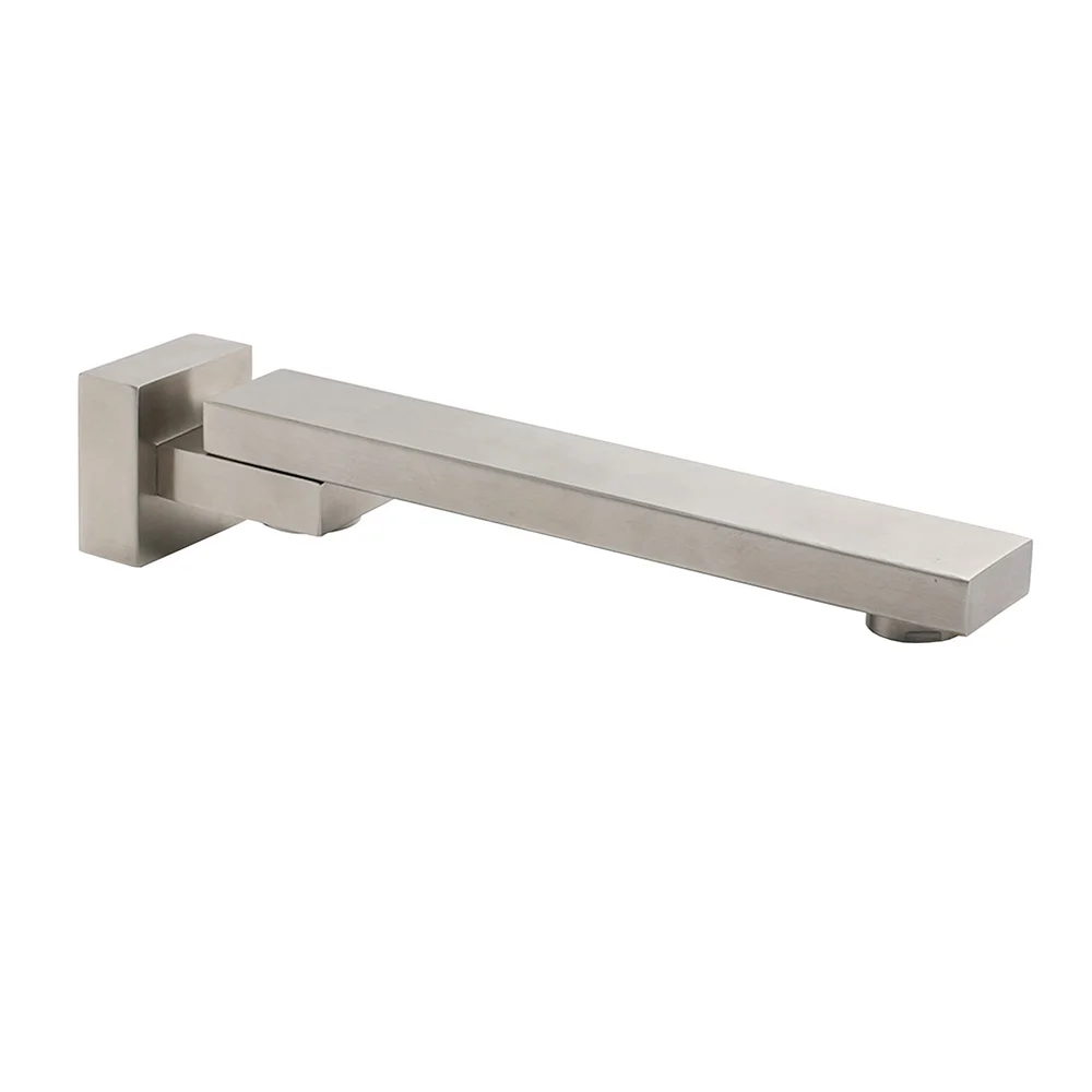 Brushed Nickel Square Stainless Steel Swivel Spout Bathtub Bubble Faucet Outlet