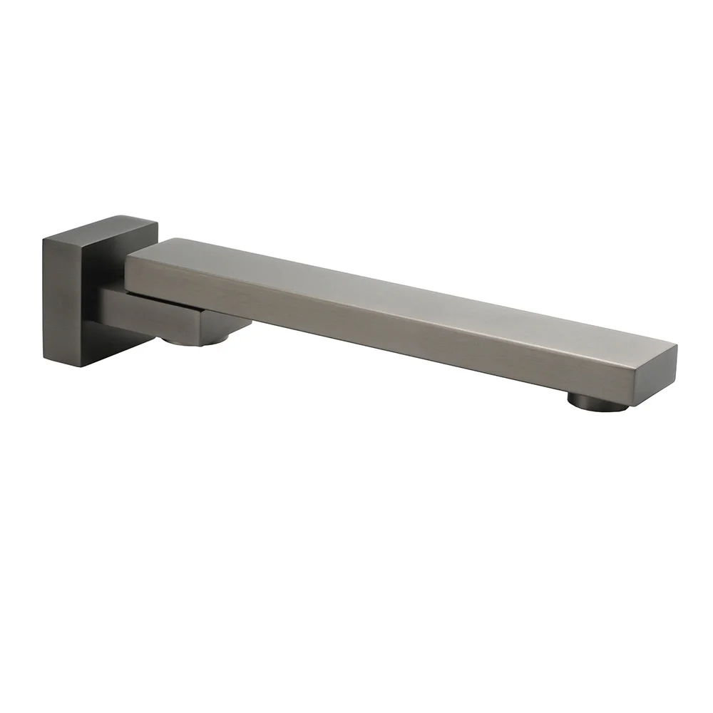 Gun Metal Square Stainless Steel 180 Swivel Bathtub Faucet Water Outlet Spout