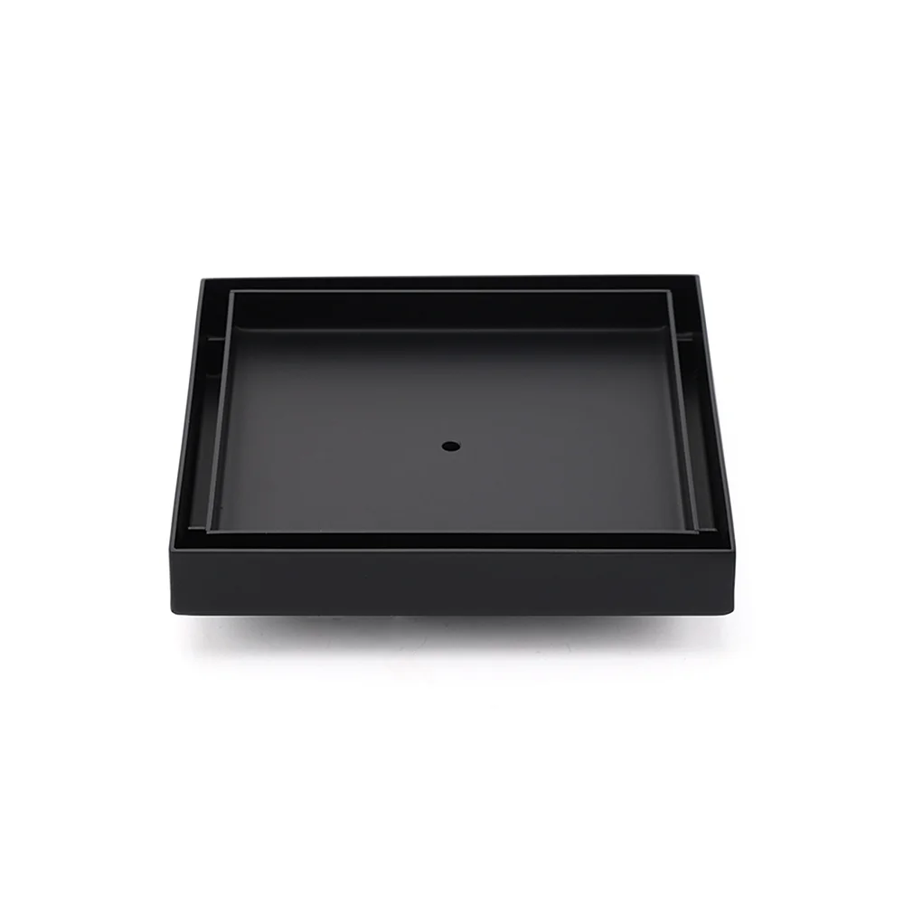Watermark Black 150x150mm Tile Insert Floor Drain Shower Grate 80mm Waste Outlet