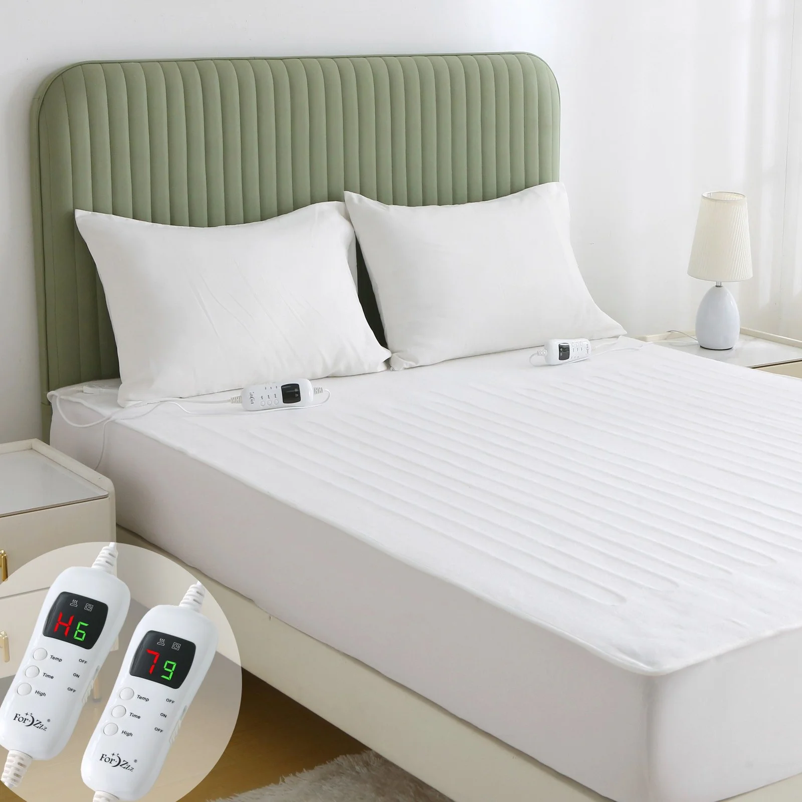 Heated Mattress Pad - Bedding Electric Blanket with 9 Heat Setting & 9-Hour Auto Off, Heated Mattress Pad-Machine Washable Fully Fitted Heating Pad with Overheat Protection , 800GSM Non Woven Fabric-fitted sheet cover(Queen)