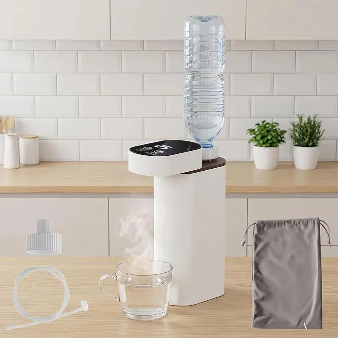 Portable Instant Hot Water Dispenser, 3S Rapid Heating Electric Water Boiler with Adjustable 5 Temperatures, Digital Touch Screen for Home Office Camping Tea, Coffee