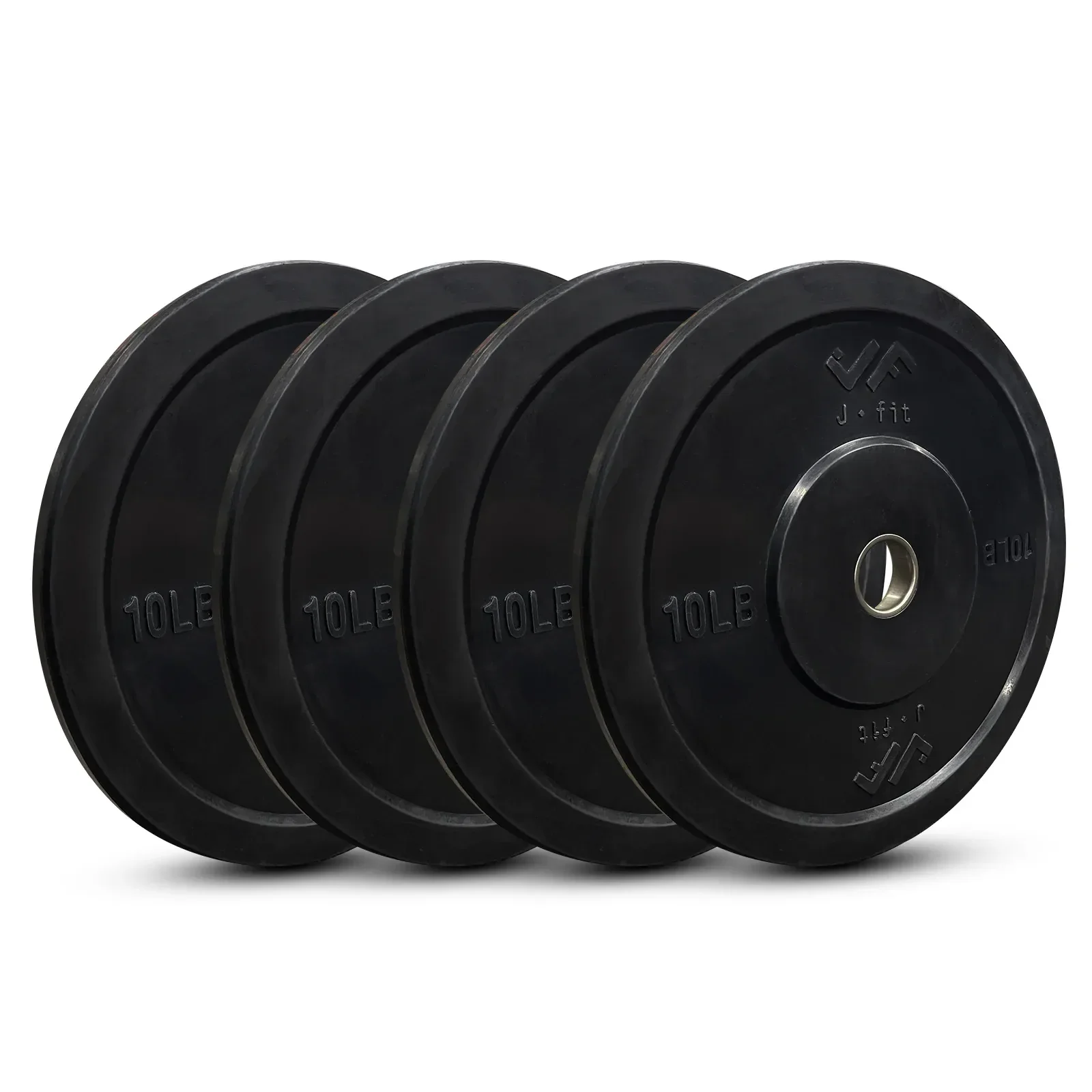 JFIT Black Olympic Bumper Plate 10LB 25LB 35LB 45LB — 45LB/20KG