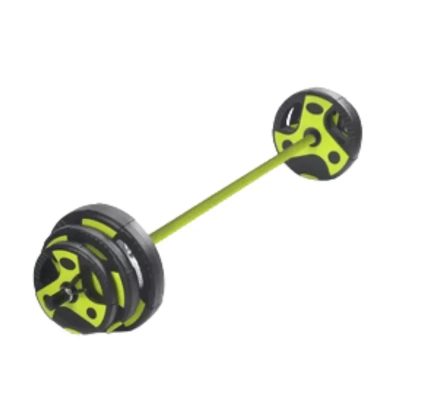 NEW 20KG Aerobic Barbell Set | Black & Green Tri Grip Plate