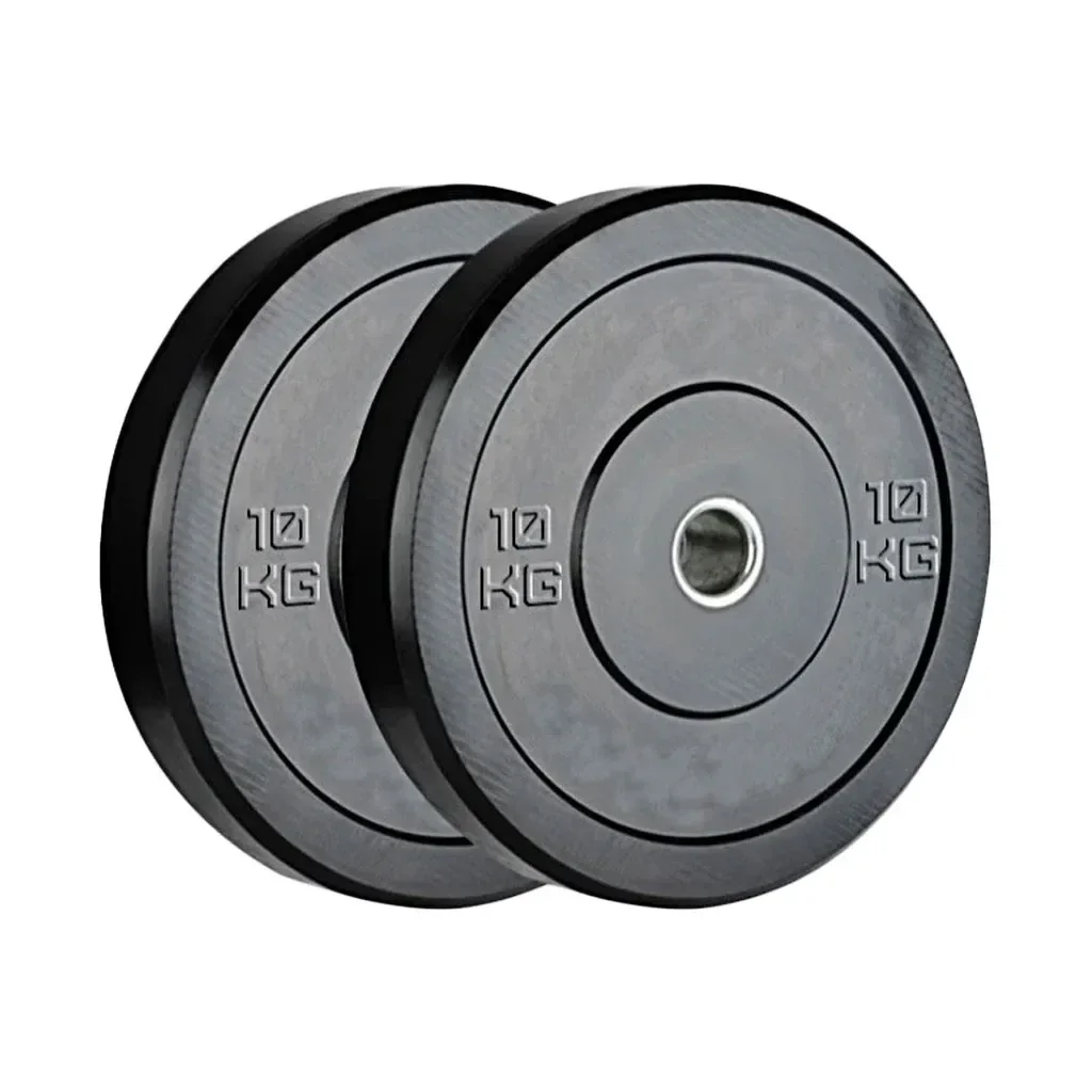 2 x 10kg Black Olympic Bumper Plate