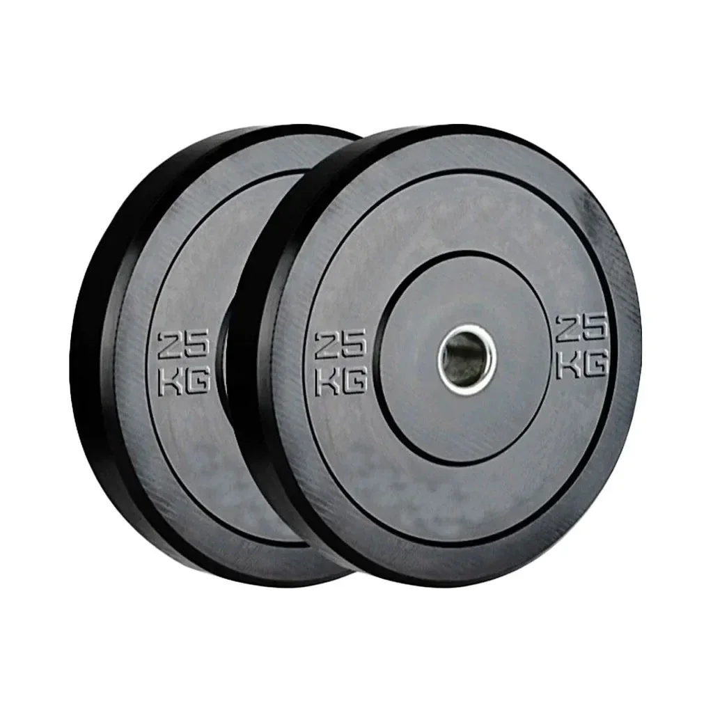 2 x 25kg Black Olympic Bumper Plates