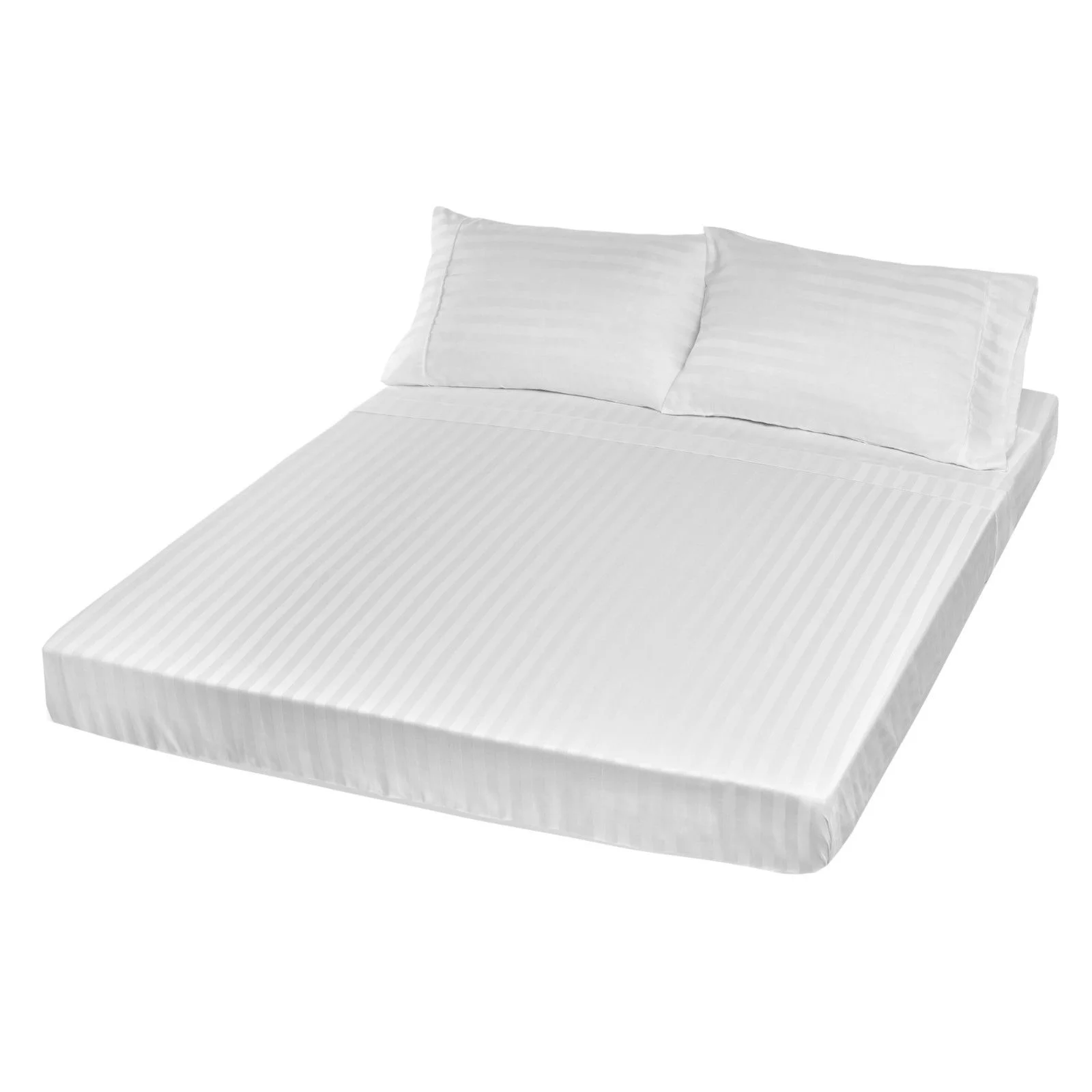 Royal Comfort 1200TC Sheet Set Damask Cotton Blend Ultra Soft Sateen Bedding - Queen - White