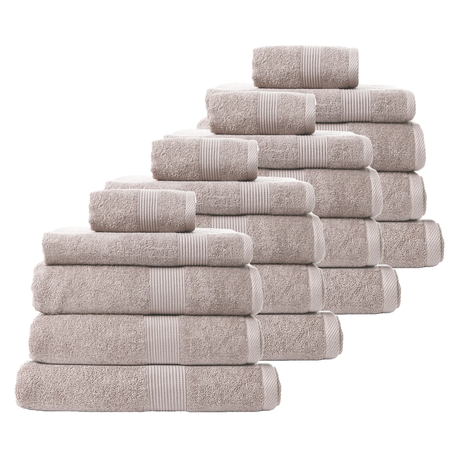 Royal Comfort 20 Piece Cotton Bamboo Towel Bundle Set 450GSM Luxurious Absorbent - Champagne
