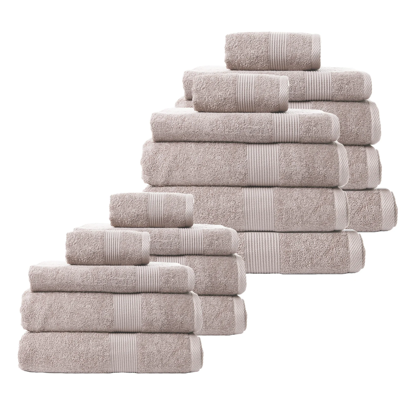 Royal Comfort 18 Piece Cotton Bamboo Towel Bundle Set 450GSM Luxurious Absorbent - Champagne