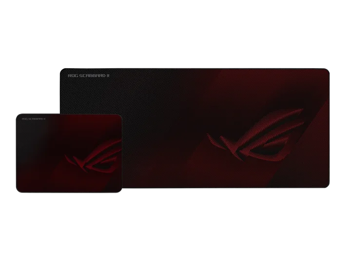 ASUS ROG SCABBARD II Gaming Mouse Pad, Medium 360x260mm + Extended 900x400mm Size, Water/Oil/Dust Respellent, Anti-Fray, Soft Cloth With Rubber Base