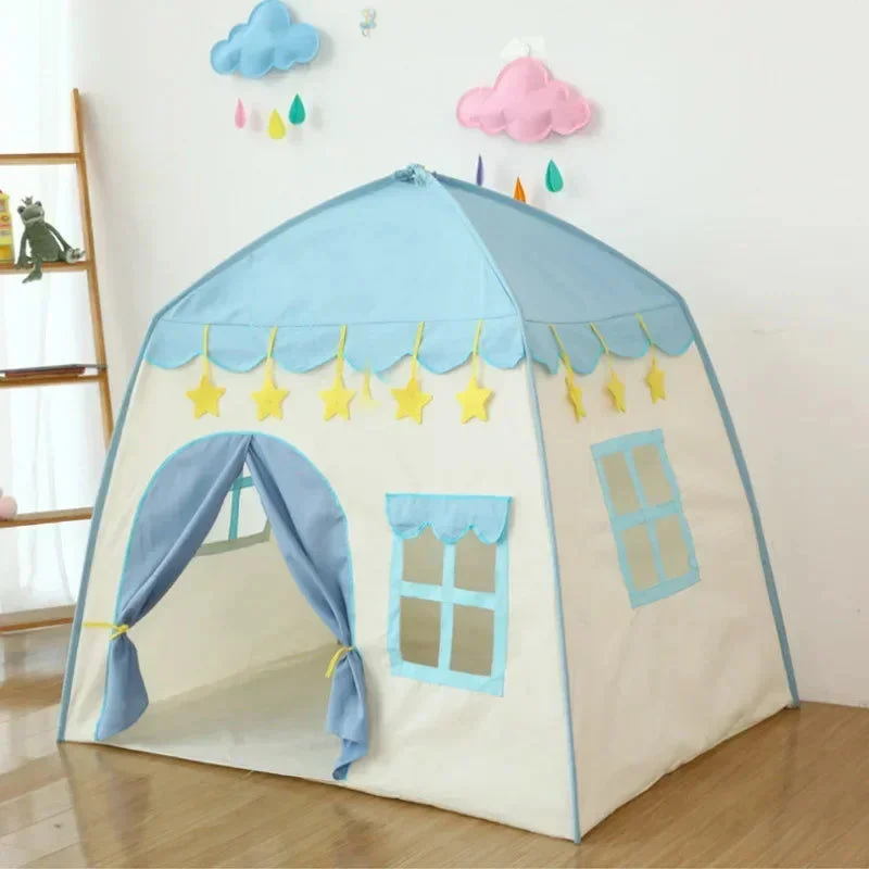 130CM Portable Kids Castle Tent Large Blue