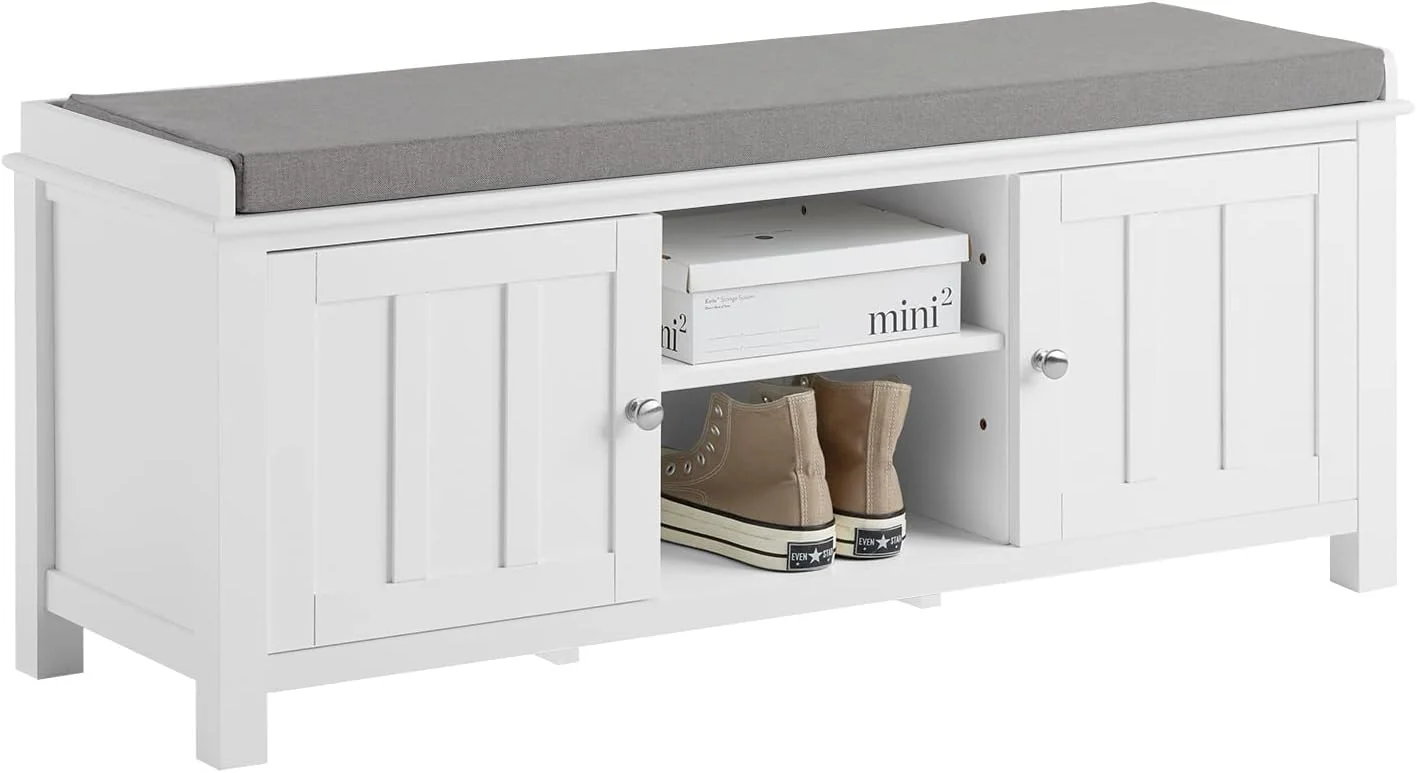  Shoe Cabinet Bench, White