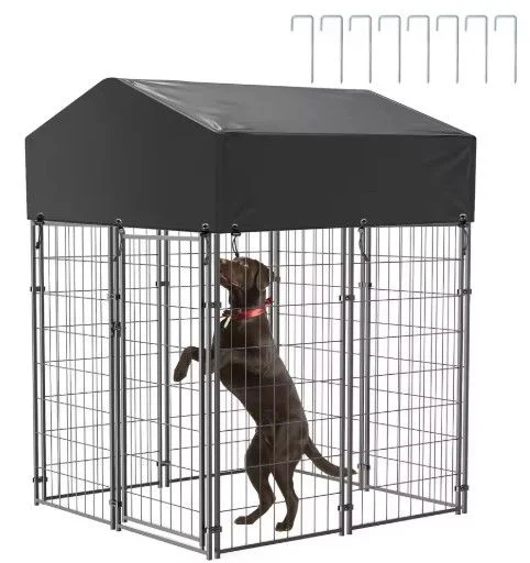 Small Outdoor Dog Kennel Pet Cage with Roof Cover 125x120x165cm