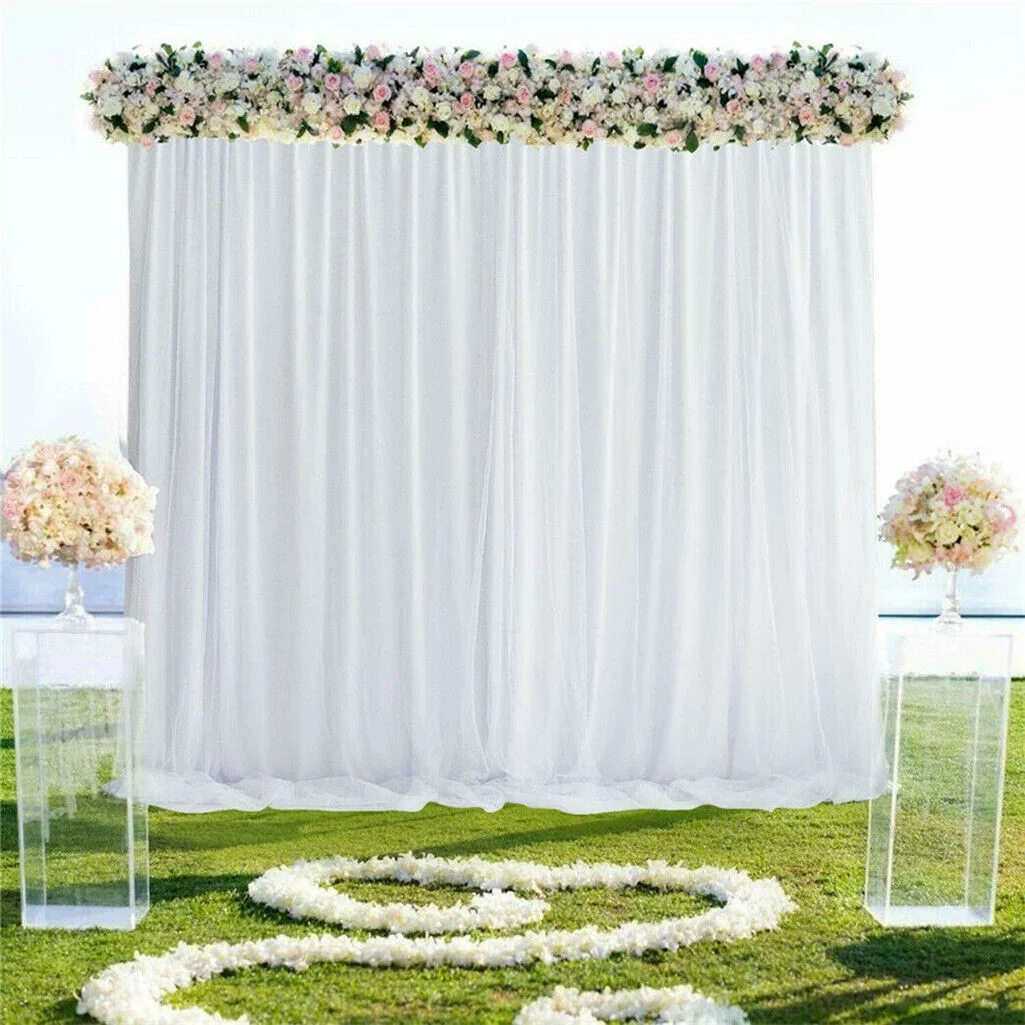 3x6m White Stage Curtain Backdrop